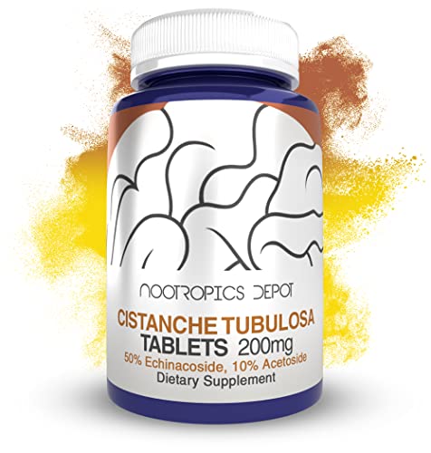 Nootropics Depot Cistanche tubulosa Tablets | 200mg | 60 Count | Minimum 50% Echinacoside + 10% Acetoside (Verbascoside) | Promotes Physical Strength and Energy | Promotes Vitality