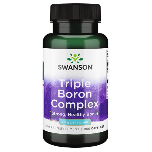Swanson Triple Boron Complex - Natural Bone Health & Joint Support - Mineral Supplement Featuring Citrate, Aspartate & Glycinate - (250 Capsules)